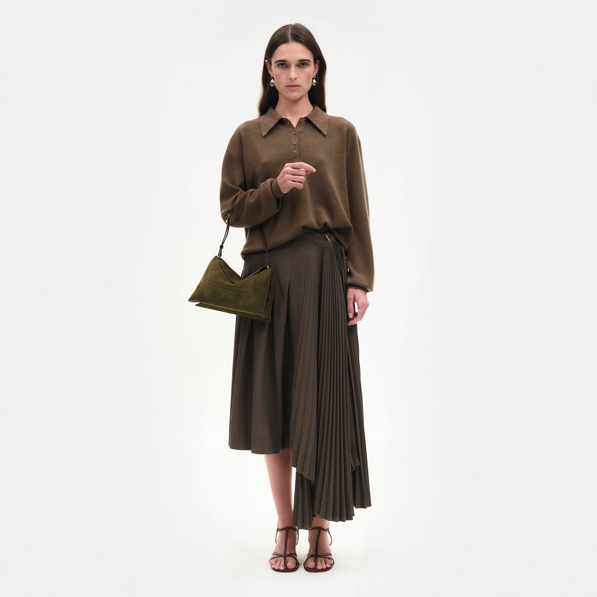 ペネロペ スラウチバッグ スエード - OLIVE SUEDE