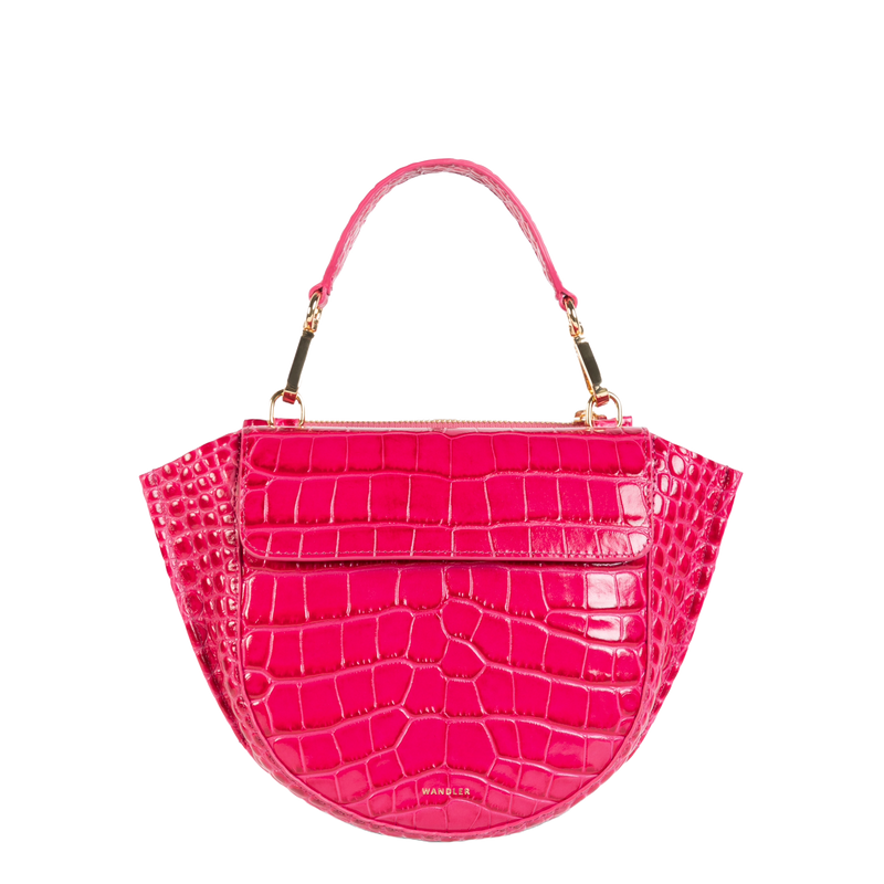 ホルテンシア ミニ ハンドバッグ クロコ型押し - FUCHSIA CROCO