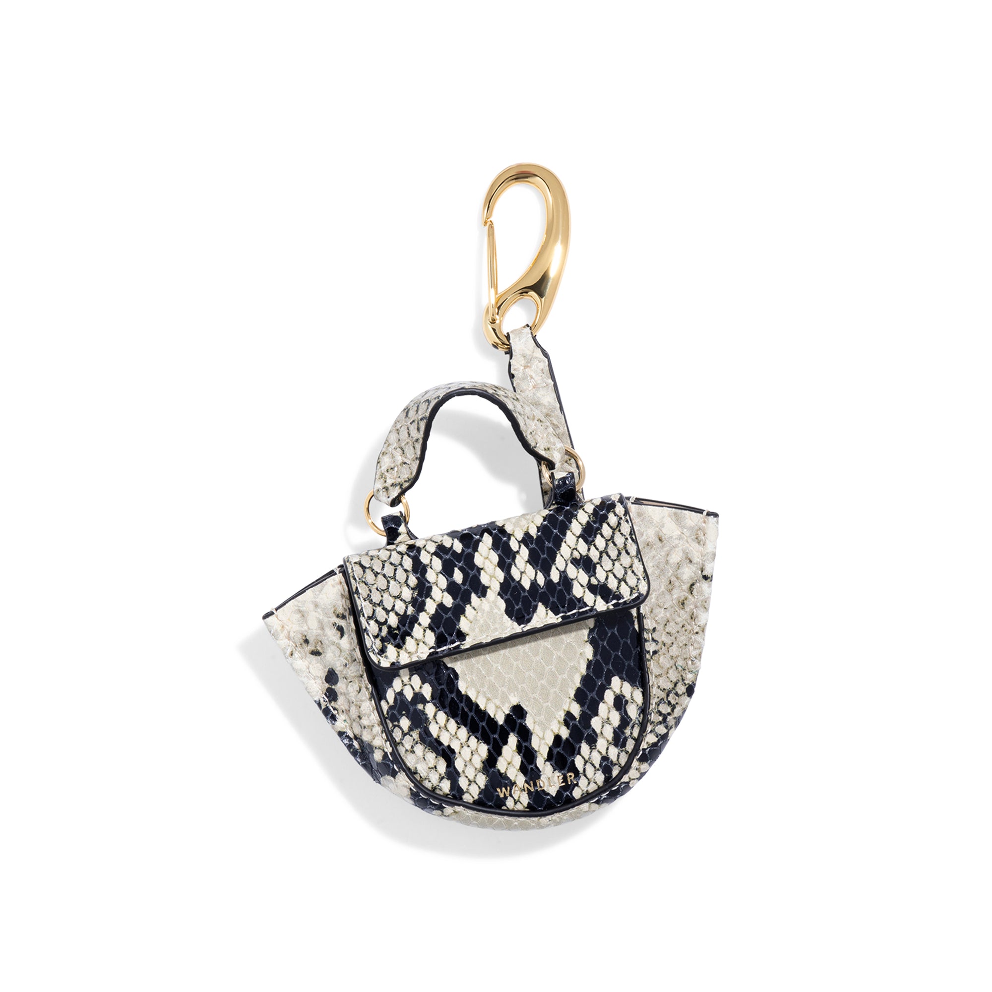ホルテンシア マイクロ バッグ チャーム - BLACK_WHITE PYTHON