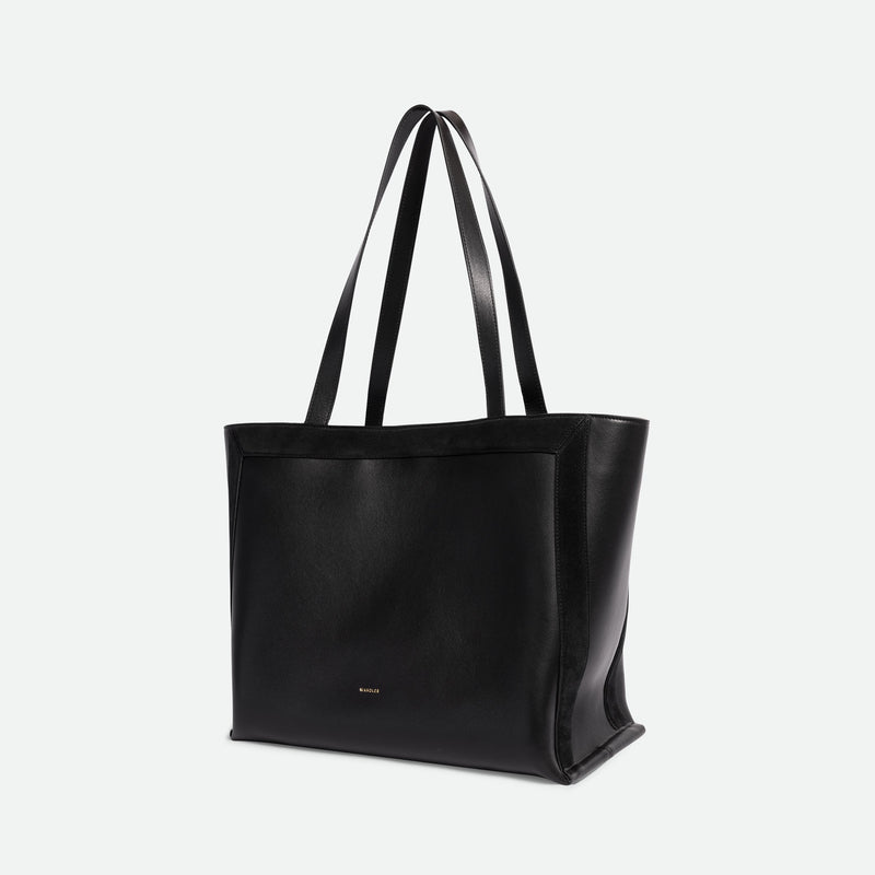 イダ トートバッグ ミディアム - Black_Black Suede