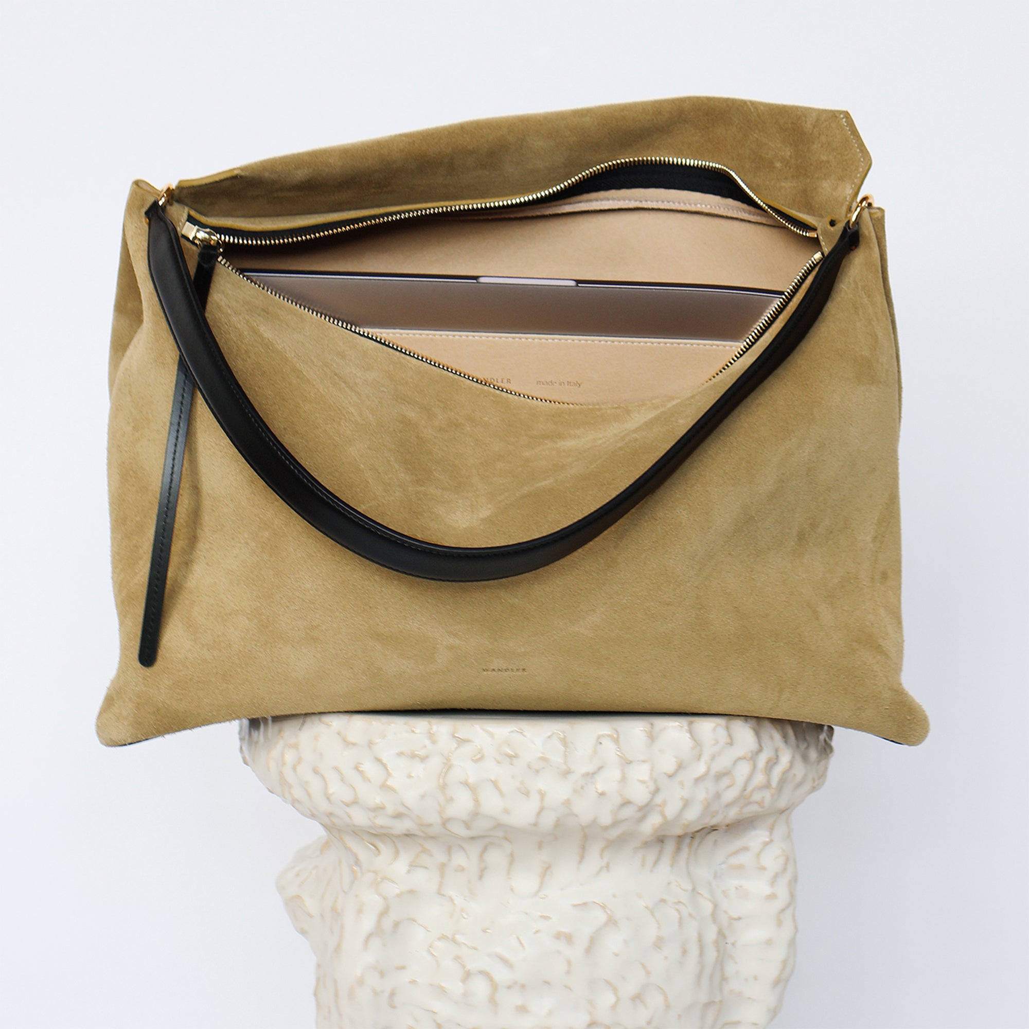 ペネロペ トートバッグ - KHAKI SUEDE_BLACK