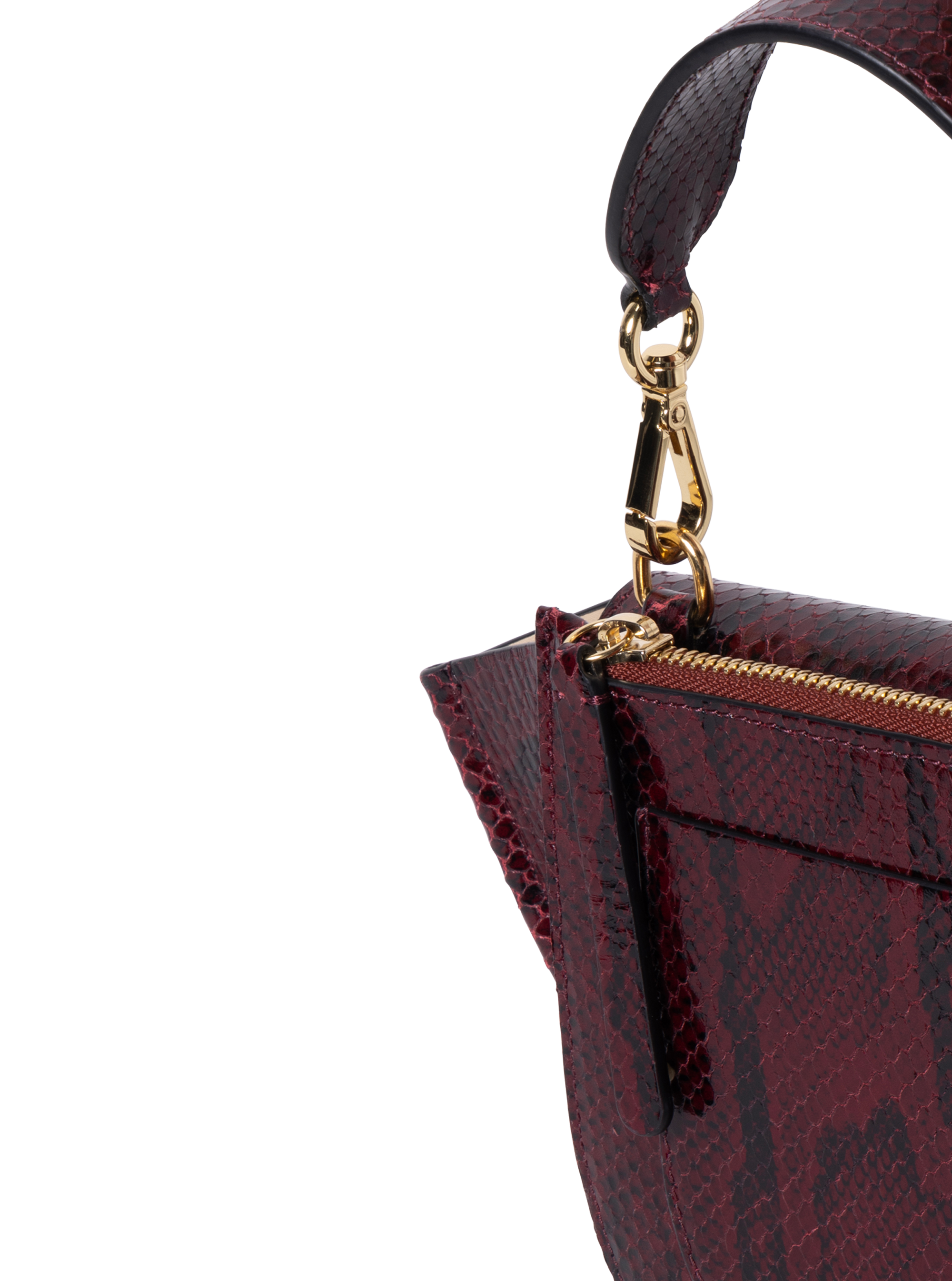 ホルテンシア ミニ ハンドバッグ パイソン型押し - BORDEAUX PYTHON