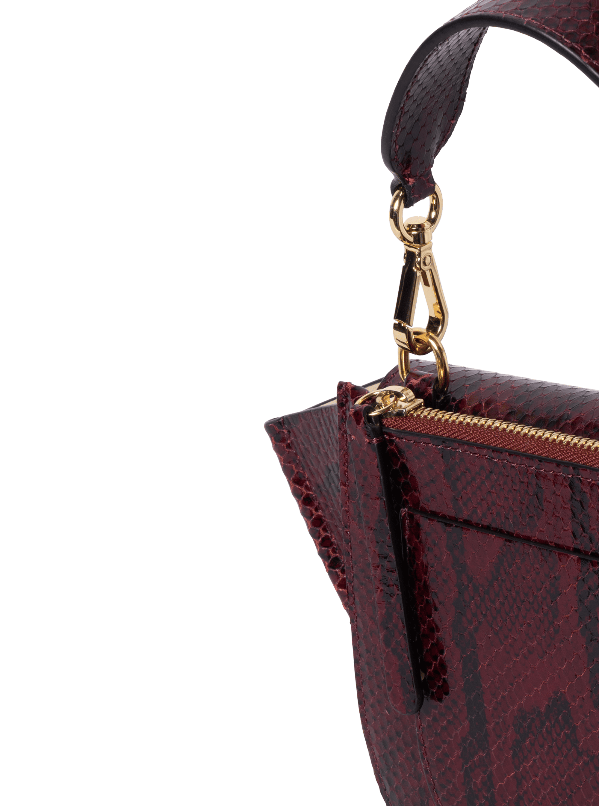ホルテンシア ミニ ハンドバッグ パイソン型押し - BORDEAUX PYTHON