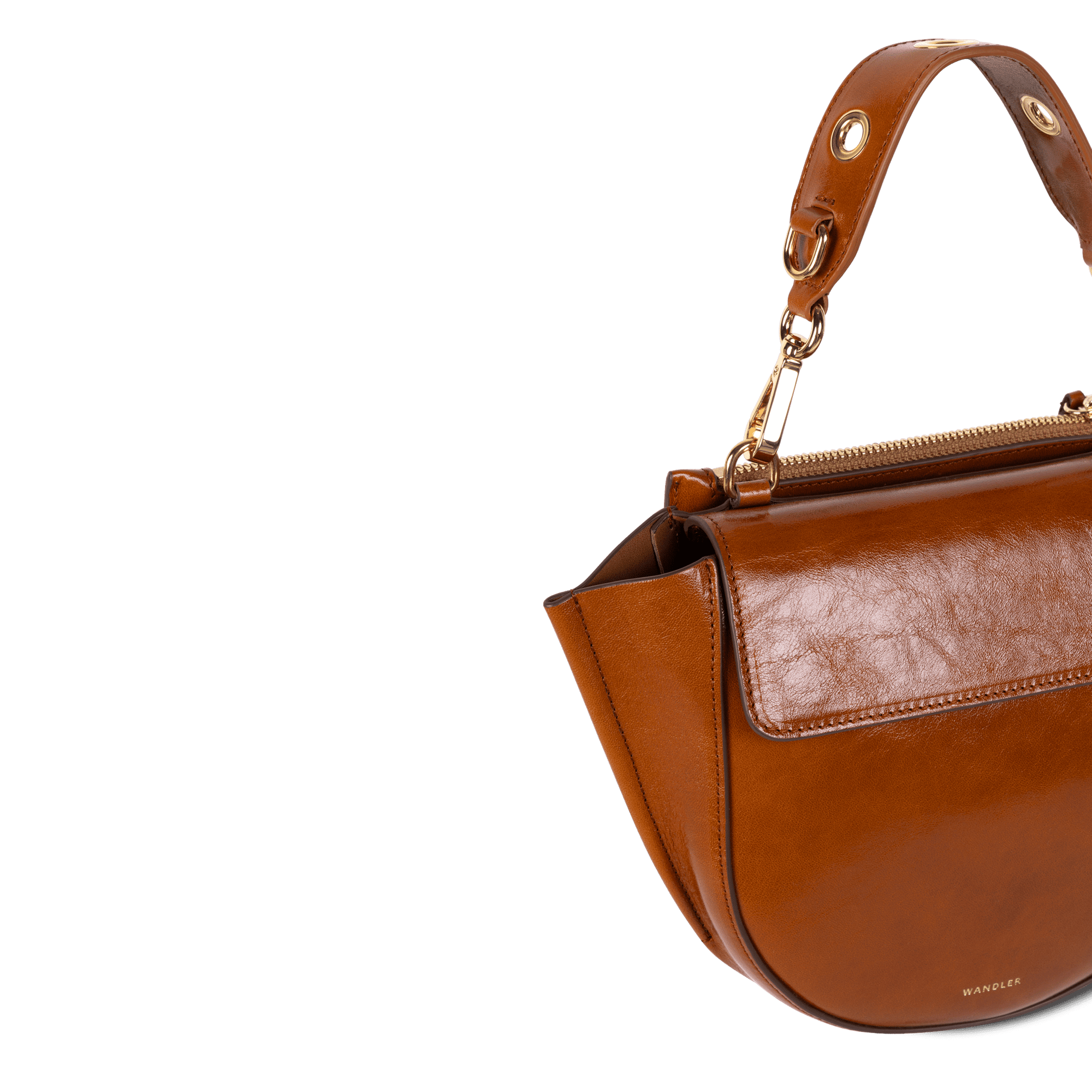 ホルテンシア ミニ アイレット ハンドバッグ - COGNAC