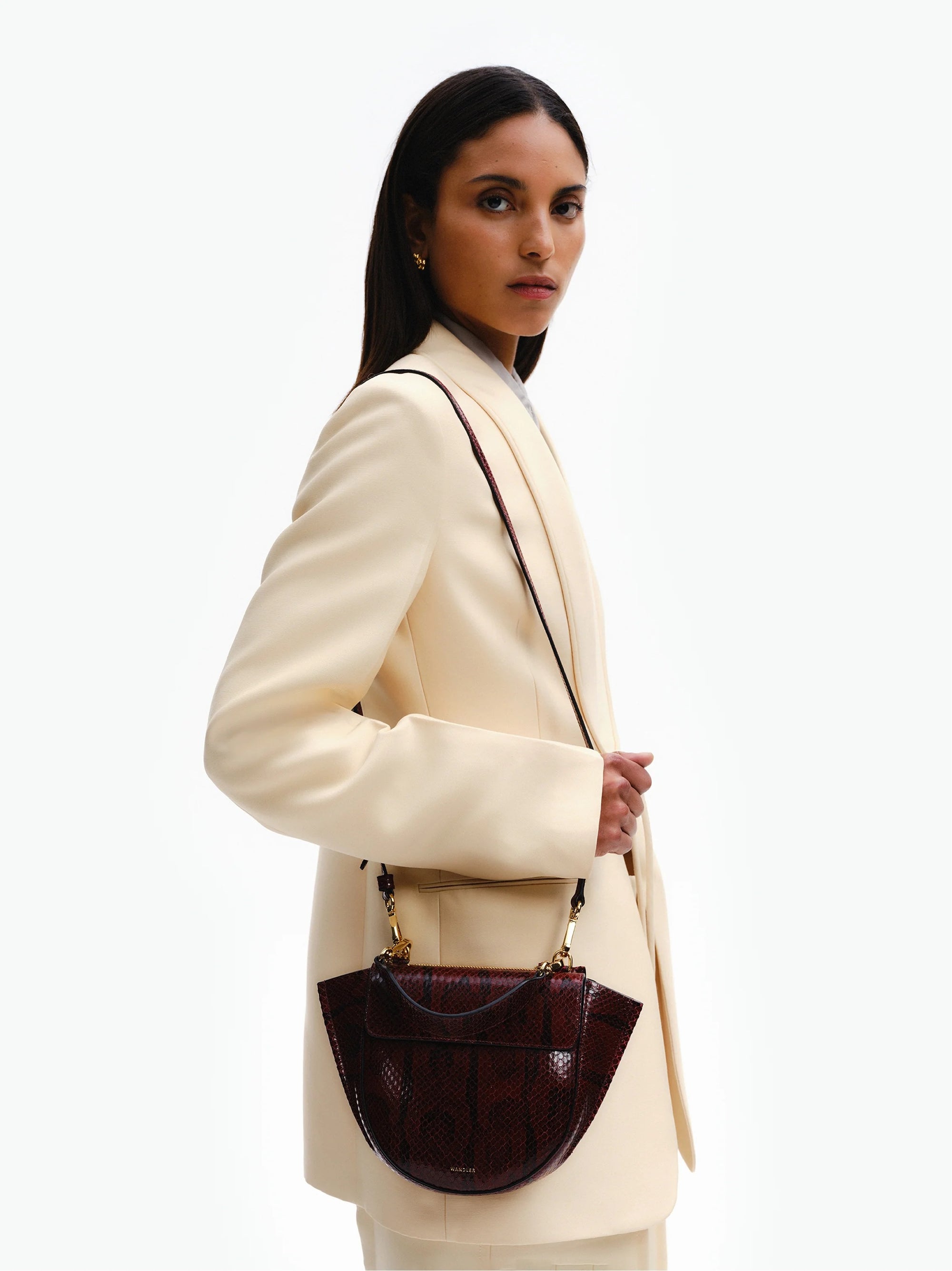 ホルテンシア ミニ ハンドバッグ パイソン型押し - BORDEAUX PYTHON